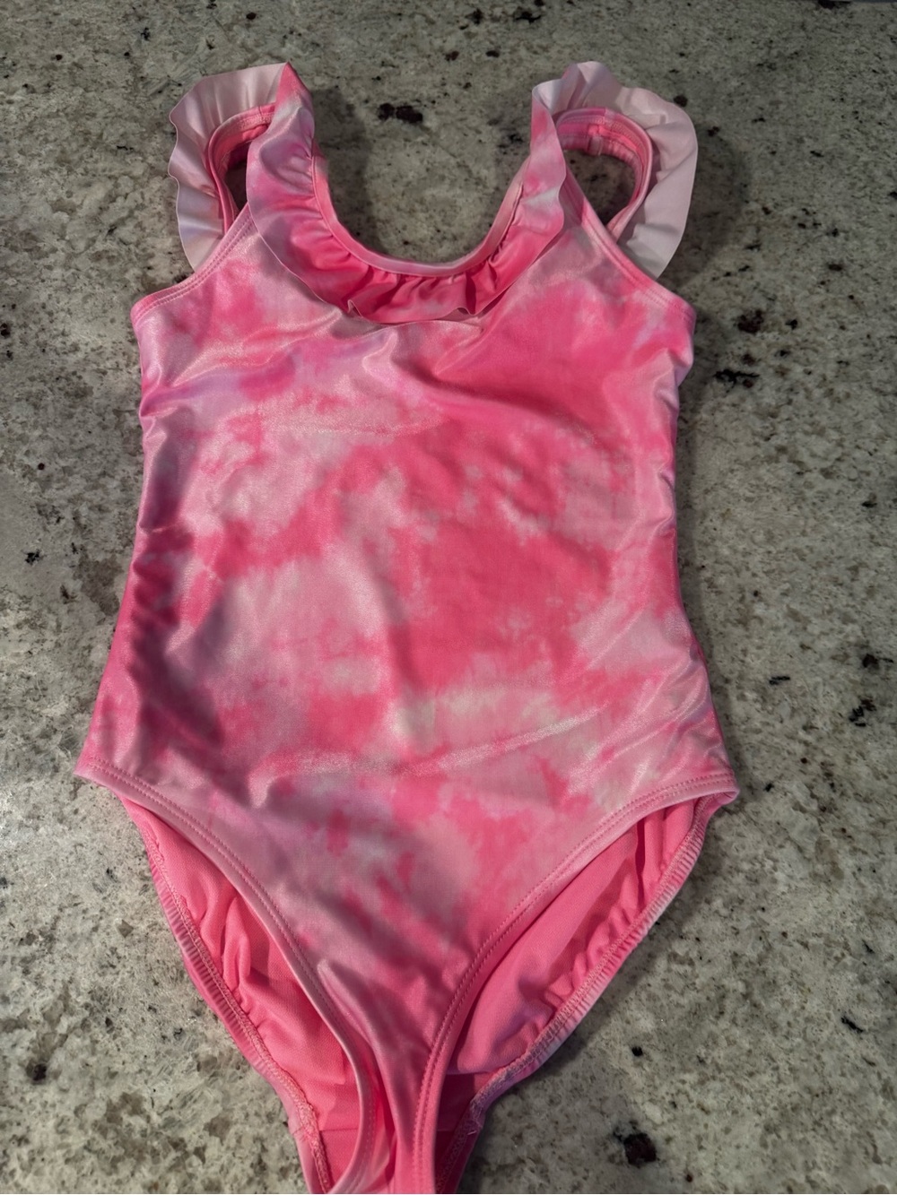 GAP Pink Tie-Dye Ruffle Strap One-Piece Swimsuit